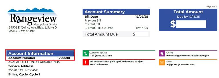 Account number on new bill